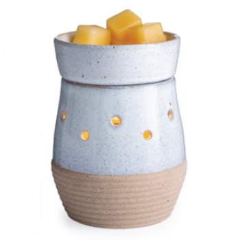 Candle Warmers elektrische Duftlampe - RUSTIC WHITE  creme/braun Keramik